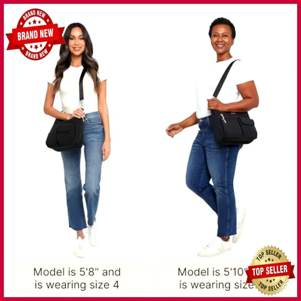 Modern Crossbody Hobo Bag RFID Blocking Water Resistant 11x9x4.5